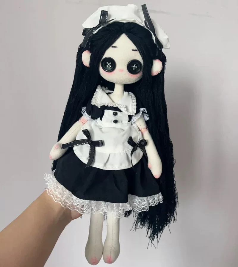 Vestido negro de Rapunzel, muñeca con botones para estudiante, muñeca fantasma para mamá, regalo creativo - 30cm