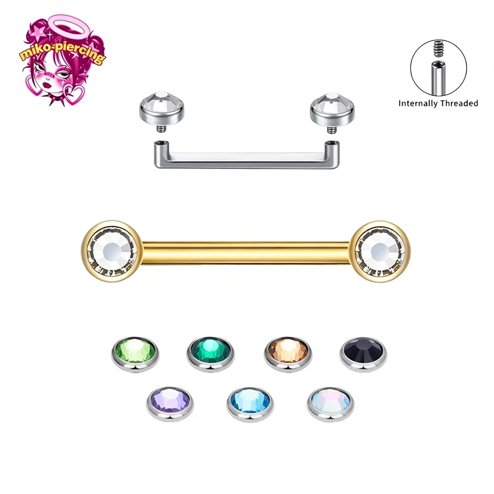 ASTM F136 Titanium Micro Dermal Piercing CZ Various Colors Crystal Dermal Anchor 14G Diver Stable Surface Piercing Body Jewelry