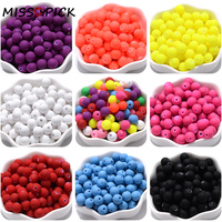 50/100Pcs 6/8/10mm Frosted Rubber Acrylic Beads Round Matte Loose Spacer Beads For Jewelry Making Necklace Pendants Accessories