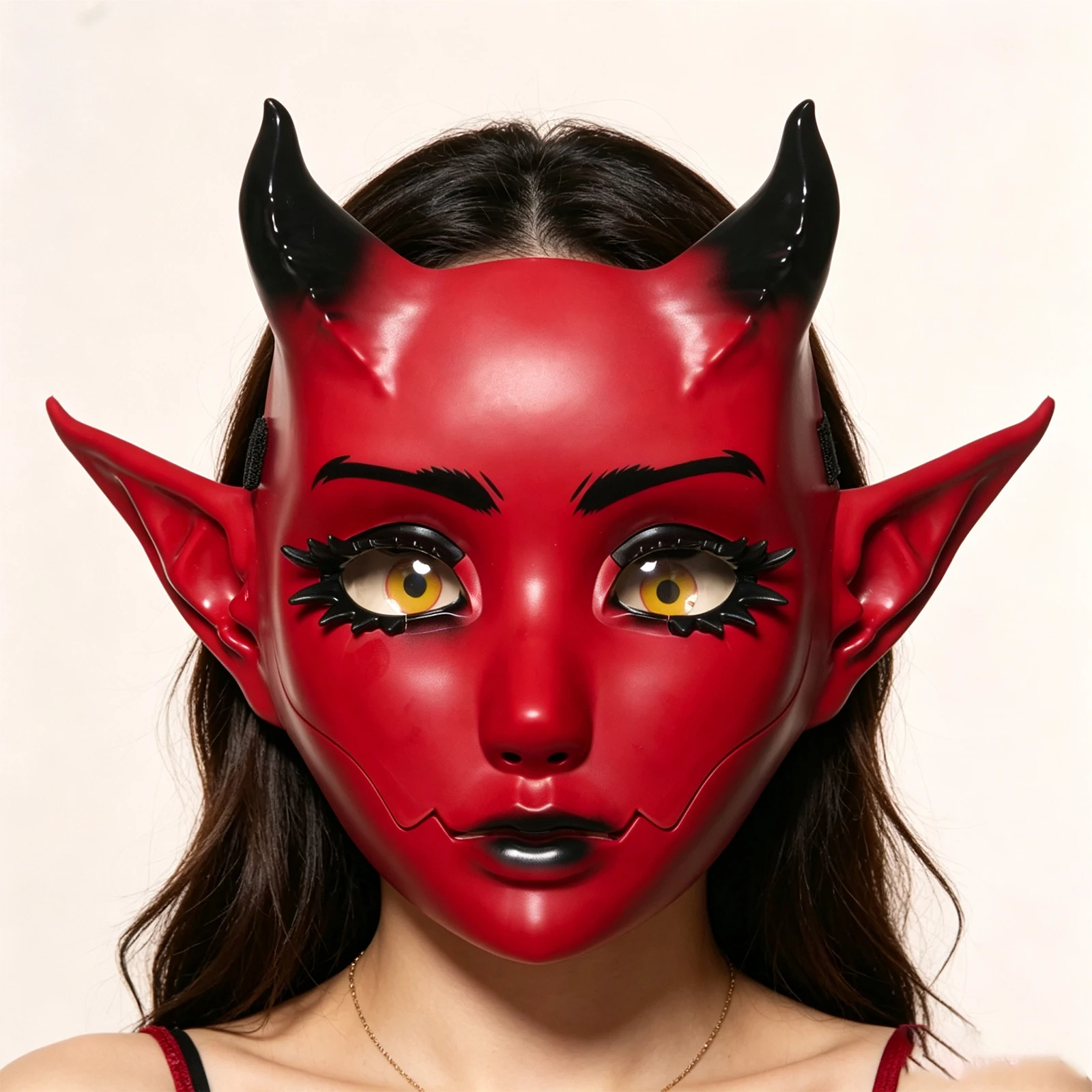 JAUPTO 7-Farbige Hornige Maske mit Beweglichem Kiefer und Offenem Mund, Fantasy-Kreatur-Maske für Halloween-Kostüme, Partys und Festivals, Gesichtsbedeckung für Erwachsene – Detail 3