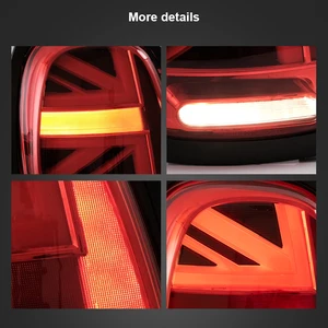 Paar LED-Rücklichter für 2014-2019 Mini Cooper F55 F56 F57 Union Jack LCI Red Lens Heck hinterher Lampe mit Animation 8 Hauptverkaufsmini Cooper F56 Lichter - №6