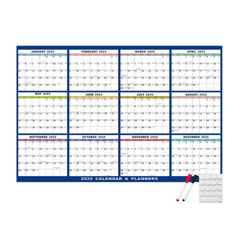 2025 Plan Calendar Adornment Digital Wall Planner Annual Schedule Mounted Erasable For Planning Schedule For Bedroom Living Room