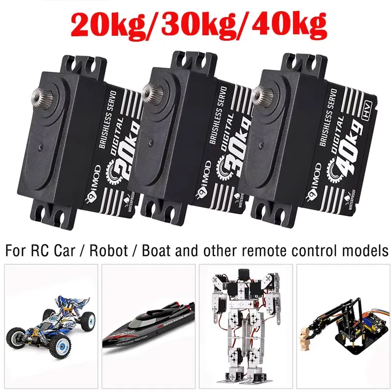 

20 кг, 30 кг, 40 кг, бесщеточный сервопривод, водонепроницаемая металлическая шестерня, HV, высокий крутящий момент для радиоуправляемого автомобиля, грузовика, гусеничного лодки, робота, сделай сам, алюминиевый корпус