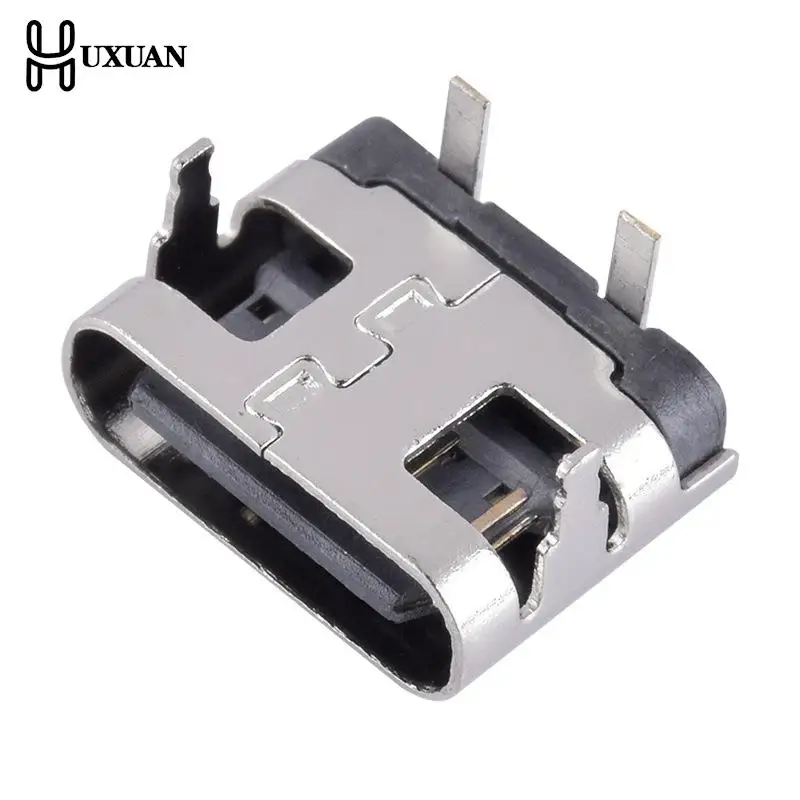 10Pcs 2 Pin Micro USB Type C Connector Socket USB 3.1 Type-C Female Power Jack Dock For Mobile Phone Charging Port