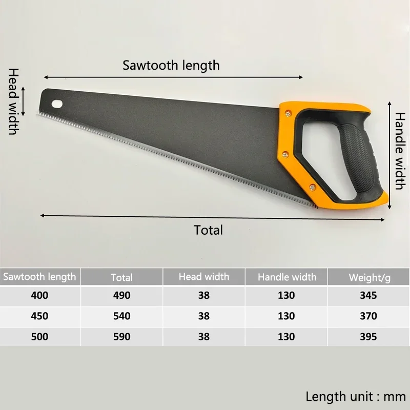 1Pcs Logging Saw 400/450/500mm Wood Cutting Hand Saw Wood Grafting Pruner For Tree Trimming Professional Manual Garden Tools