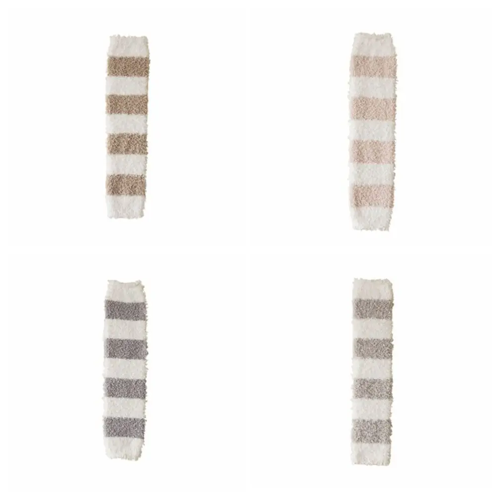 Carino addensare caldo tubo lungo calzino copertura semplice calze corallo calze in pile scaldamuscoli striscia pavimento calze di peluche autunno