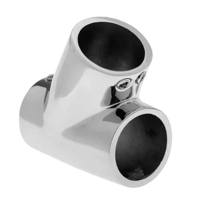 1Pcs 60 Degree Tee Hand Rail Fitting 316 Marine Stainless Steel For 32mm Pipe Boat Yacht Rowing Boat Hardware Accessory