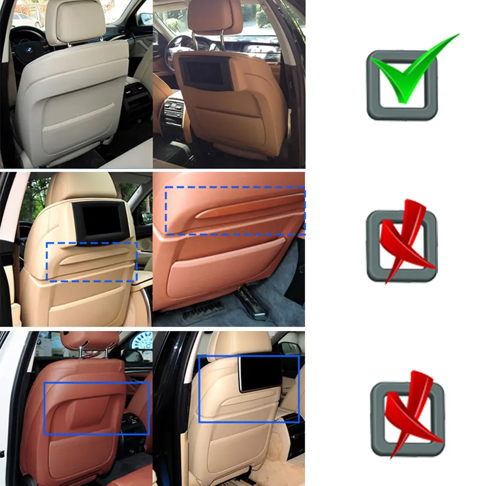 For BMW Seat Back Pocket Cover 5 Series 2008-2013 7 Series GT 2007- 2012 F10 F11 F07 F01 F02 Leather Backrest Seat Panel view 6