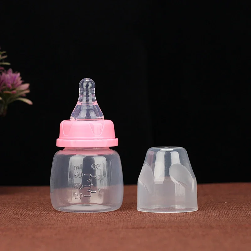 Newborn 60ML Bottle Baby Liquid Juice Feeding Bottle Food Grade Infant Mini Neck Bottle Anti-flatulence Milk Feeding Bottles