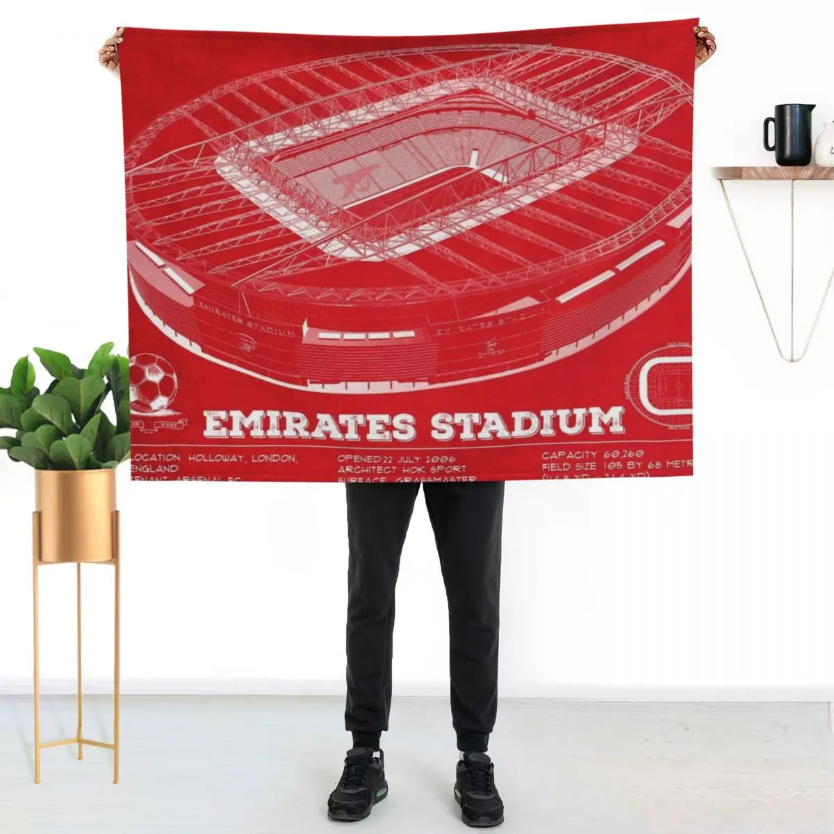 Emirates Stadium Throw Blanket Decorative Throw Extra Large Throw Soft Plaid Plush valentine gift ideas Fashion Sofas Blankets