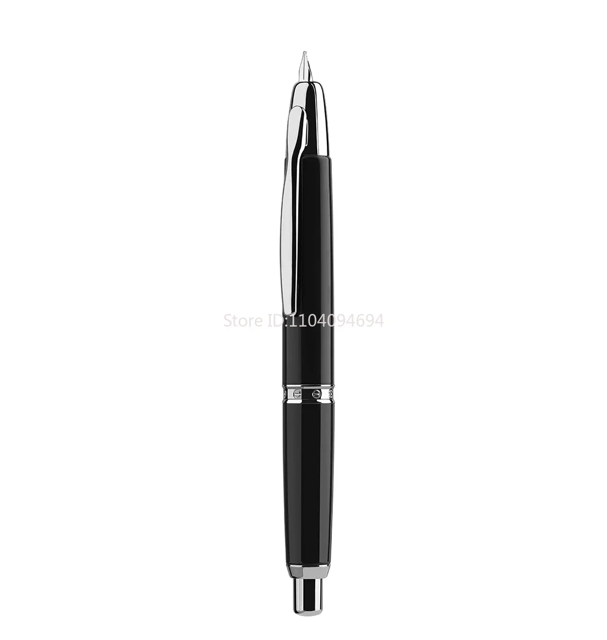 Majohn A1 Retractable Fountain Pen Extra Fine Nib with Converter, Vivid Black Writing Gift Pen