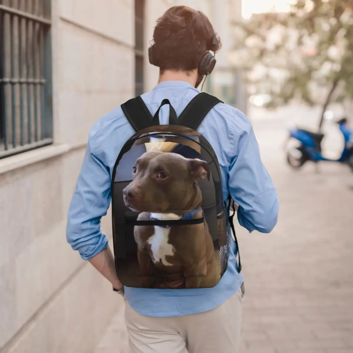 Dog Sitting Gay Student Backpack School Bag Hiking Travel Daypack for Men Women Bookbag Shoulder Bags