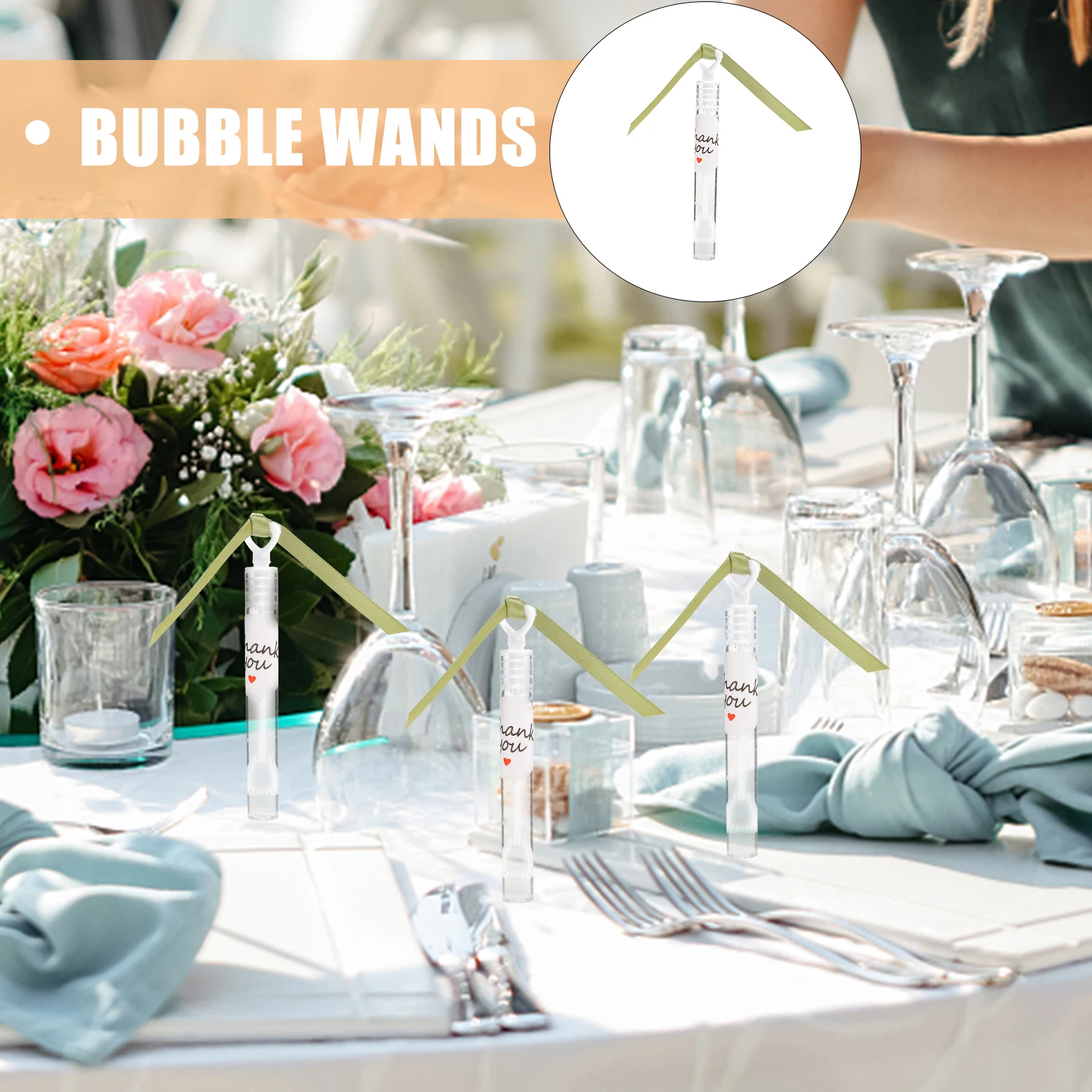 ラブボトル軽量記念品充填チューブミニワンドウェディングバブル3個