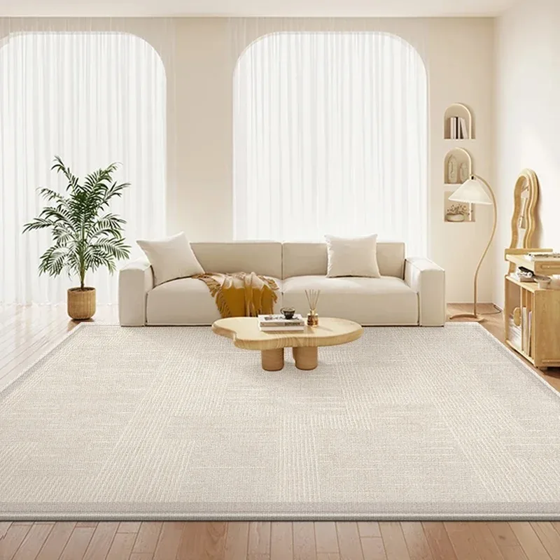 Living Room Carpets Minimalist Large Area Cream Style Bedroom Bedside Rug Non Slip Hairless Beige Cloakroom Floor Mat Tapete 양탄자