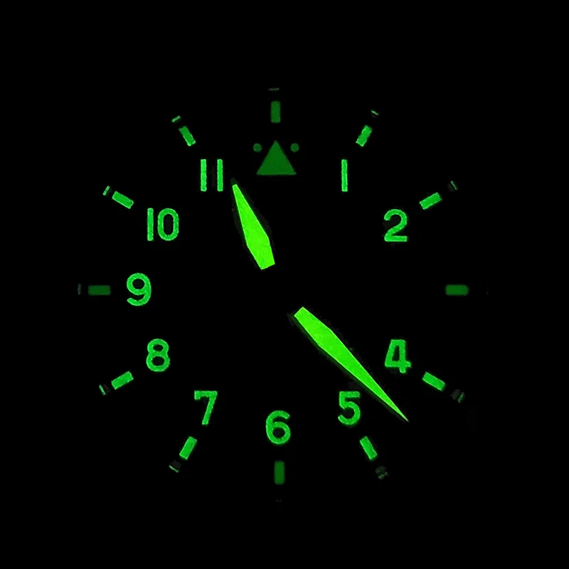 Phylida 42mm mostrador verde spitfire piloto relógio 5atm japão miyota automático cúpula cristal de safira lumed pulseira de couro genuíno