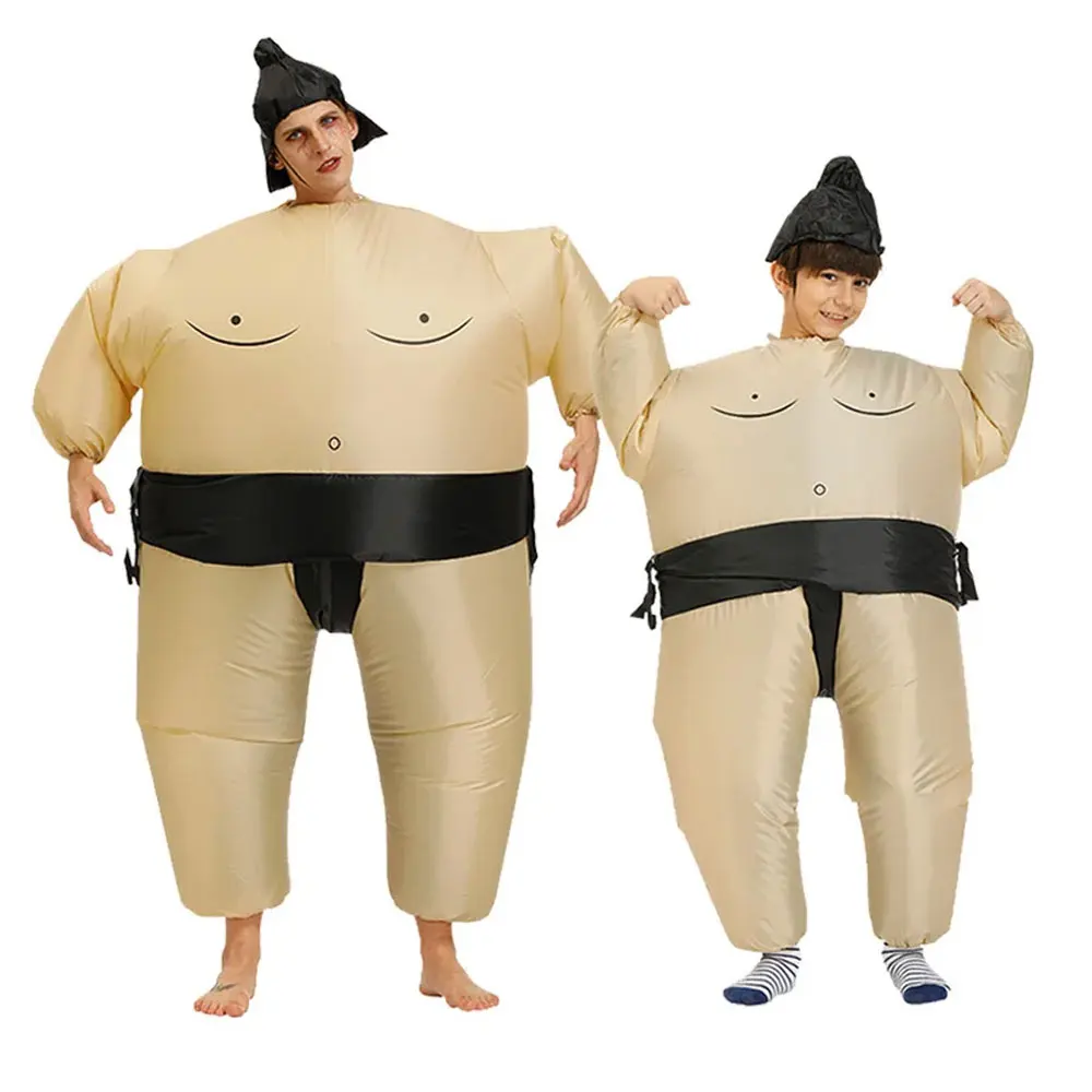 

Kid and Adult New Sumo Wrestler Costume Inflatable Suit Blow Up Outfit Cosplay Party Dress Up No Battery