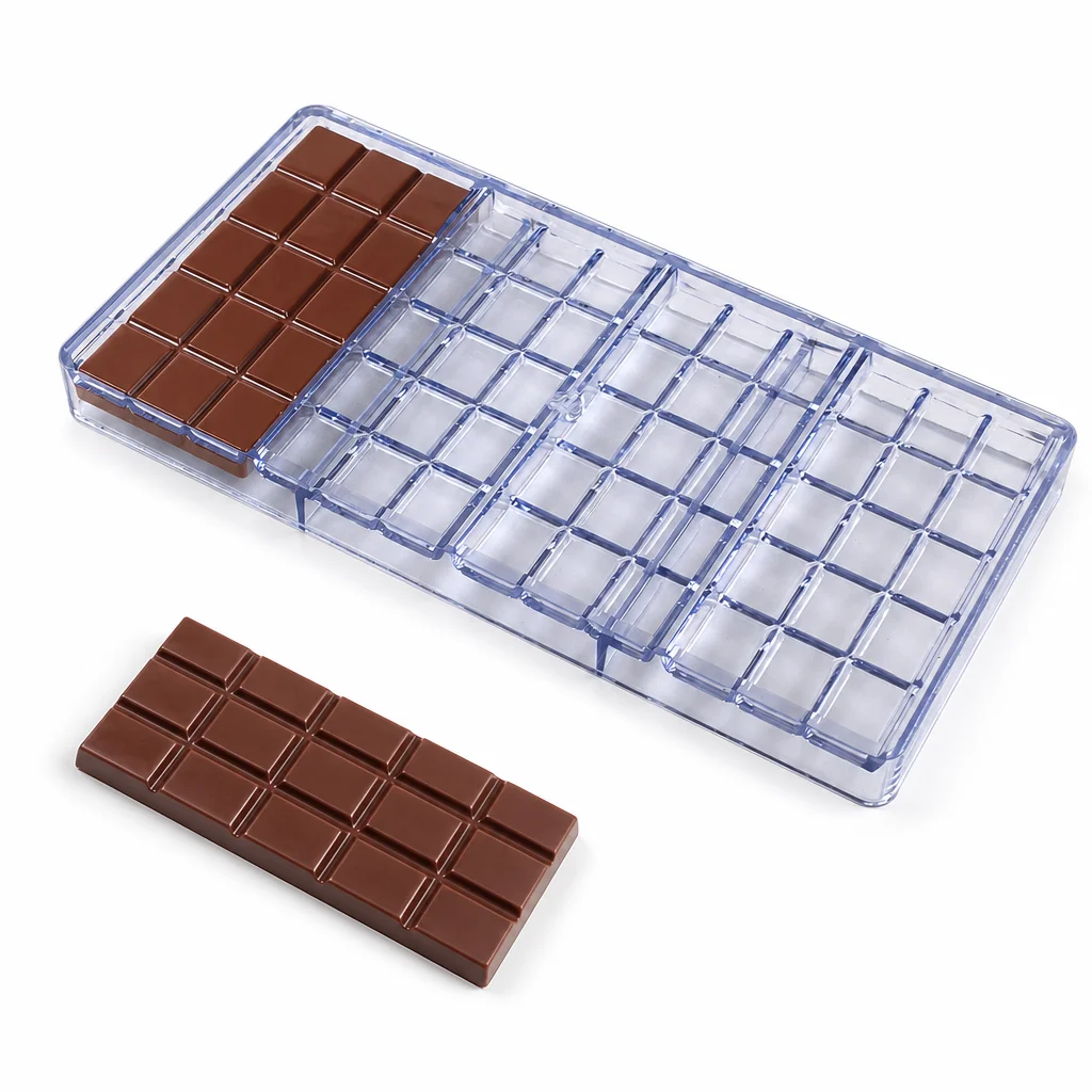 

1Pc Polycarbonate Chocolate Bar Mold, Beginner Friendly Baking Candy Mould