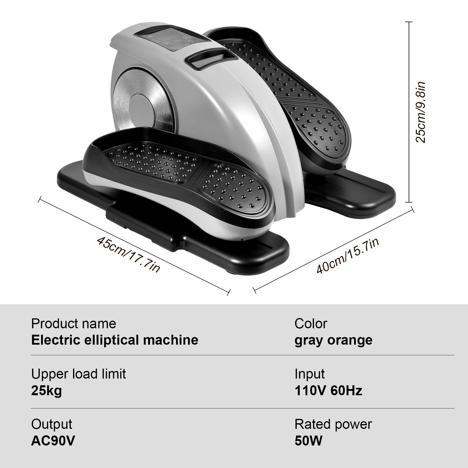 Under Desk Elliptical Training Machine, Electric Silent Stepper with LED Display and 12 Speed Adjustable Resistance, Non-Slip Foot Pedals for Home Office Seated Exercise, Leg Muscle Recovery Equipment for Seniors Adults, Compact Portable Fitness