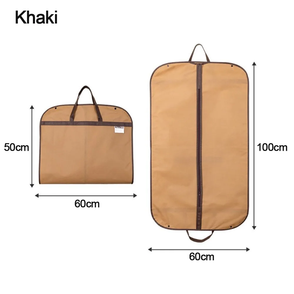 New Foldable Garment Bag Portable Solid Color Suit Storage Bag Non-woven Clothing Dustproof Cover