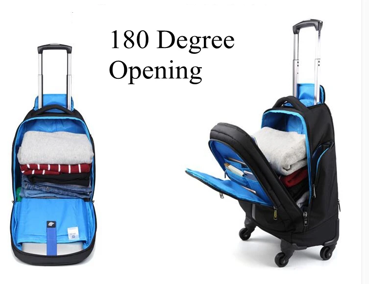 Imagem -02 - Carrinho Multifuncional Duffel Bolsa For Homem Travel Bolsa Mochila com Rodas Rodas Spinner