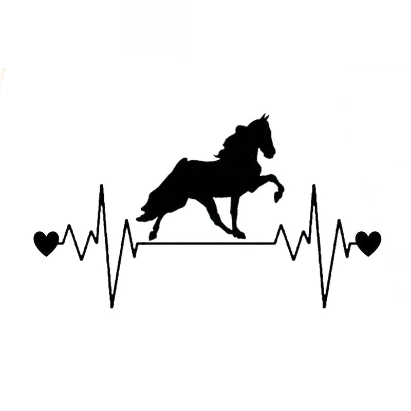 

Walking Horse Heartbeat Lifeline High-quality Decals Car Decoration Personality Pvc Waterproof Decals Black/white, 20cm*11cm