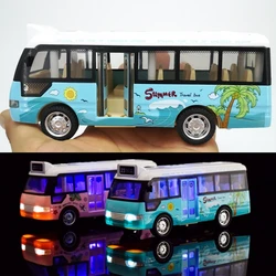 School Bus Sound Light Tour Bus Model Boy Toy Diecasts Toy Vehicles Kids Gift