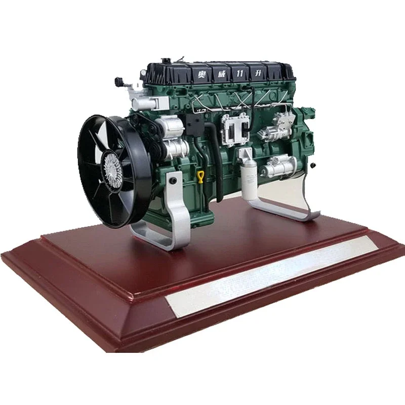 Original 1/12 CA6DM Engine Model Ornaments Wood Base Alloy Engine Decoration Collection Gift - Static Models