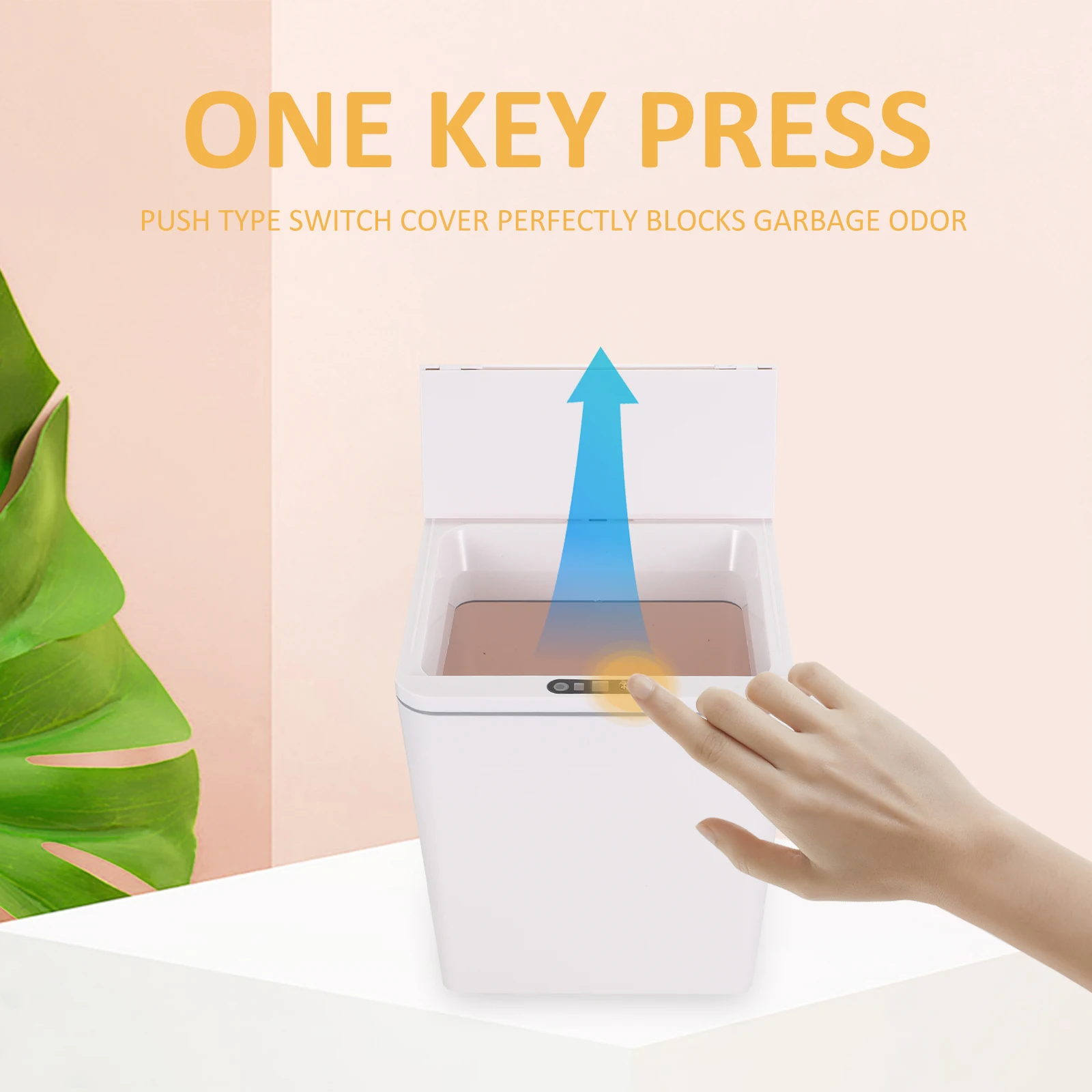 

1pc Electric Car Trash Can Tissue Box Snack Organizer Intelligent Litter Container White Abs Sensor Plastic Garbage