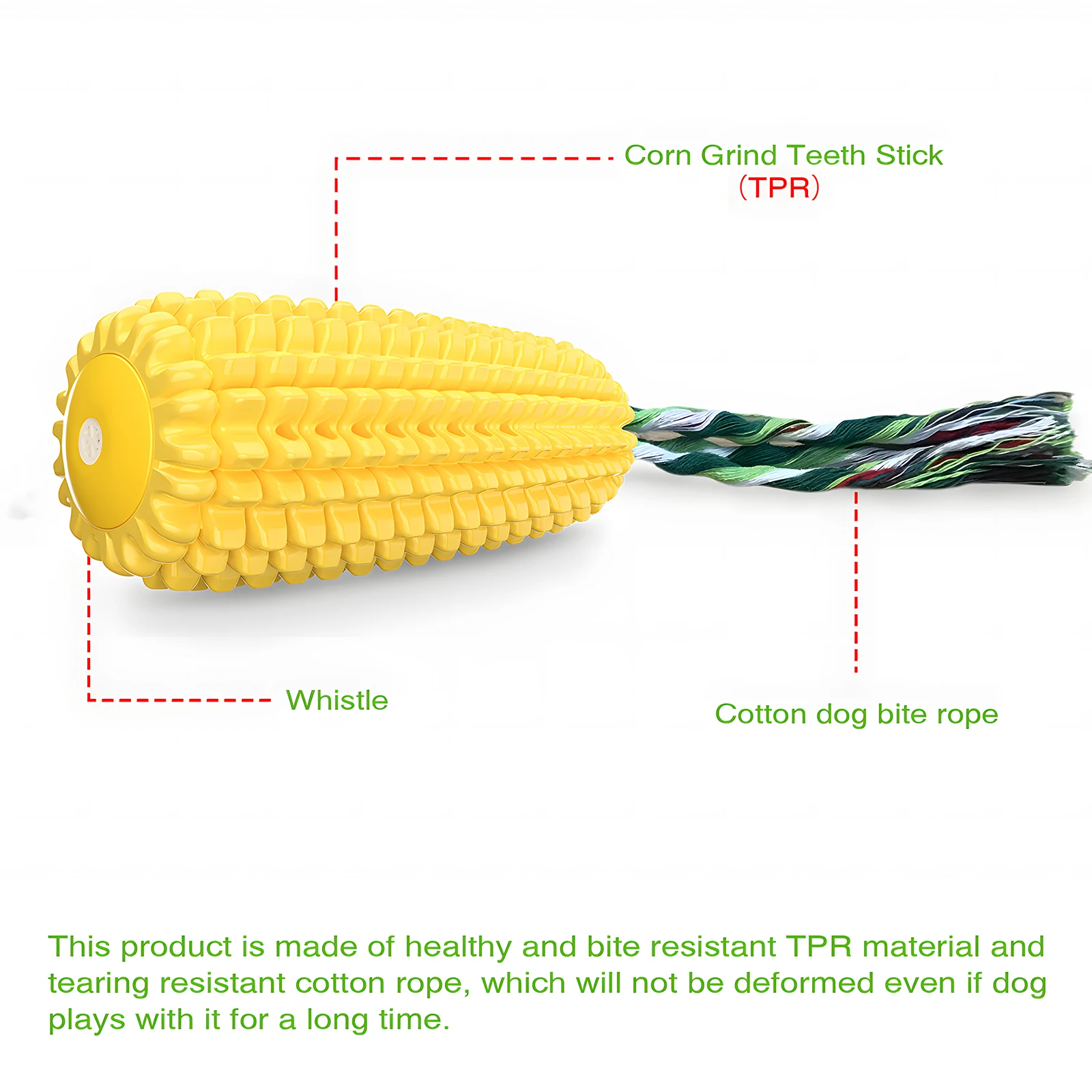 Dog chew toys For bully chew toys sturdy and durable Squeaky interactive dog toys, puppy teeth chewing corncob toys for small an