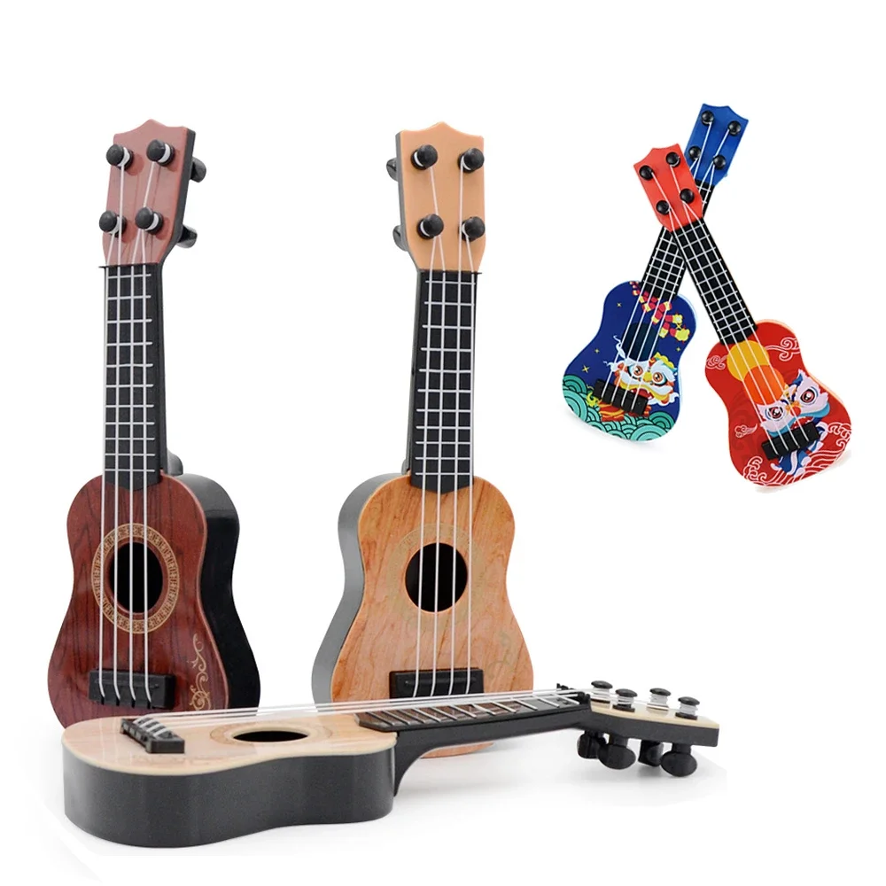 Mini Guitar 4 Strings Classical Ukulele Guitar Toy Musical Instruments for Kids Children Beginners Early Education Small Guitar