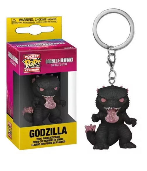 فونكو بوب جيب!!!!!!!!! سلسلة مفاتيح Godzilla الإمبراطورية الجديدة مقابل Godzilla Kong ، ألعاب مع صندوق