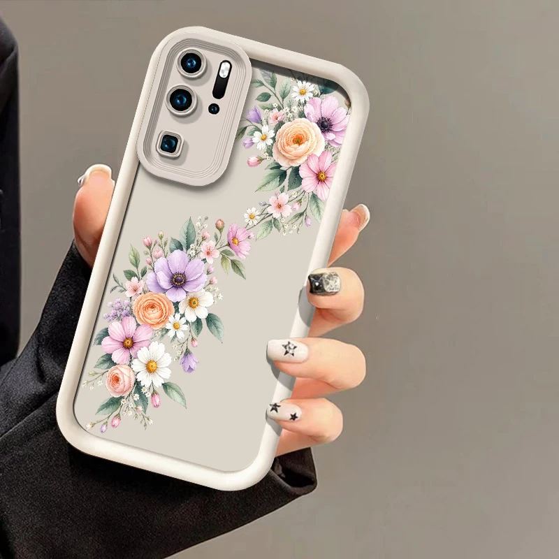 Flower Case For Huawei P20 P30 P50E P40 Lite P Smart Mate 20 30 40 50 Pro Y9 Prime 2019 Y7A Y9S Anti Scratch Silicone Cases Etui