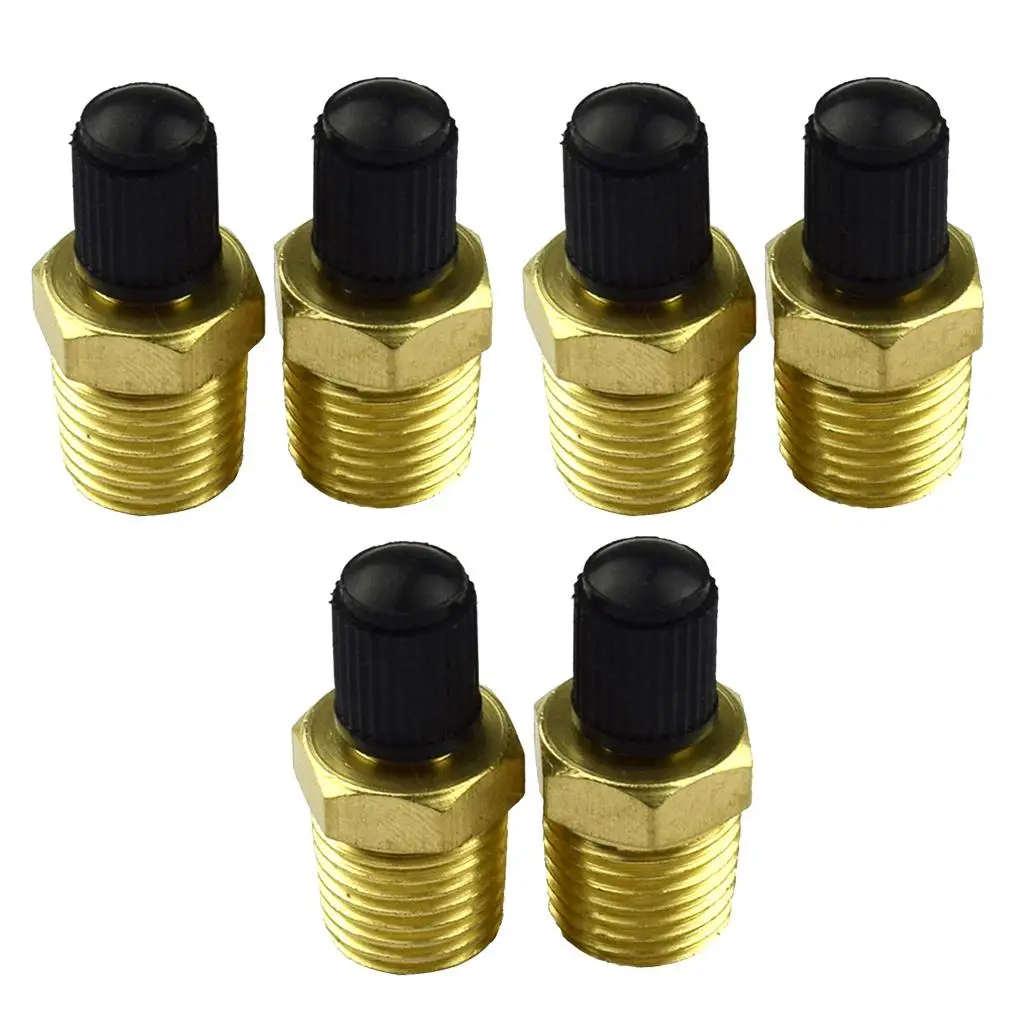 6pcs 1/4 NPT MPT Solid Brass Air Compressor Tank Fill Valve for