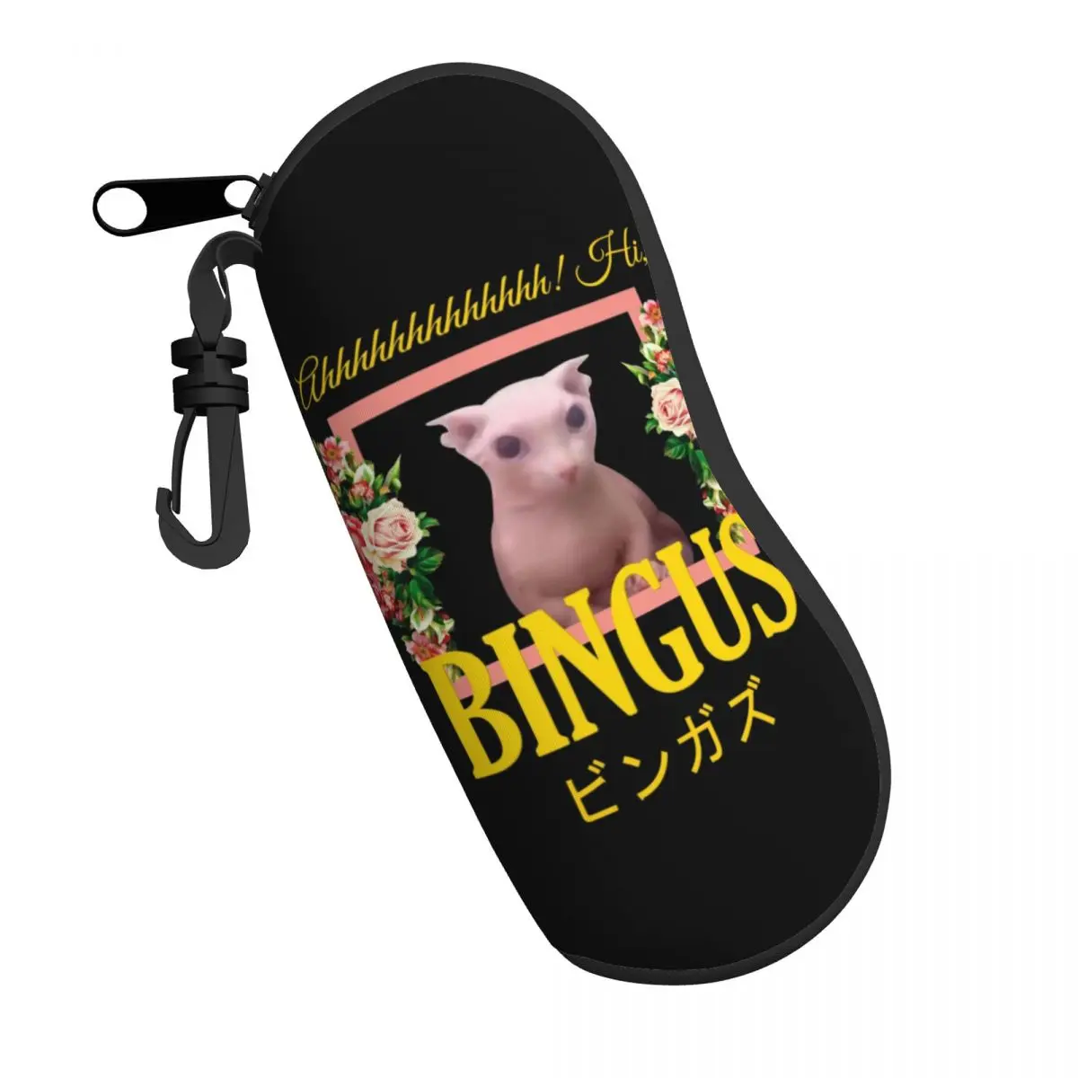 Custom Bingus Floral Aesthetic Shell Glasses Case Unisex Travel Cute Sphynx Cat Eyeglasses Case Sunglasses Protector Box