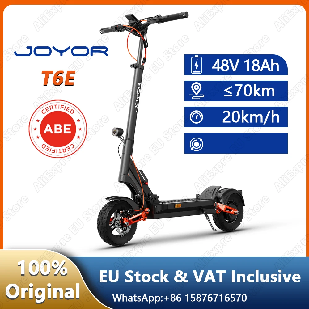 JOYOR T6E Elektroroller mit ABE-Zertifizierung Doppelscheibenbremse Roller mit Vorder- und Rückblinker E-Scooter