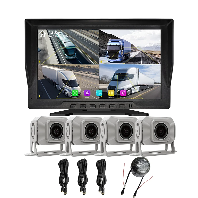 【Hot Selling】Dual Lens Portable Vehicle Dash   with Four-View   Loop Recording & Smart Video for Truck Parking Assist