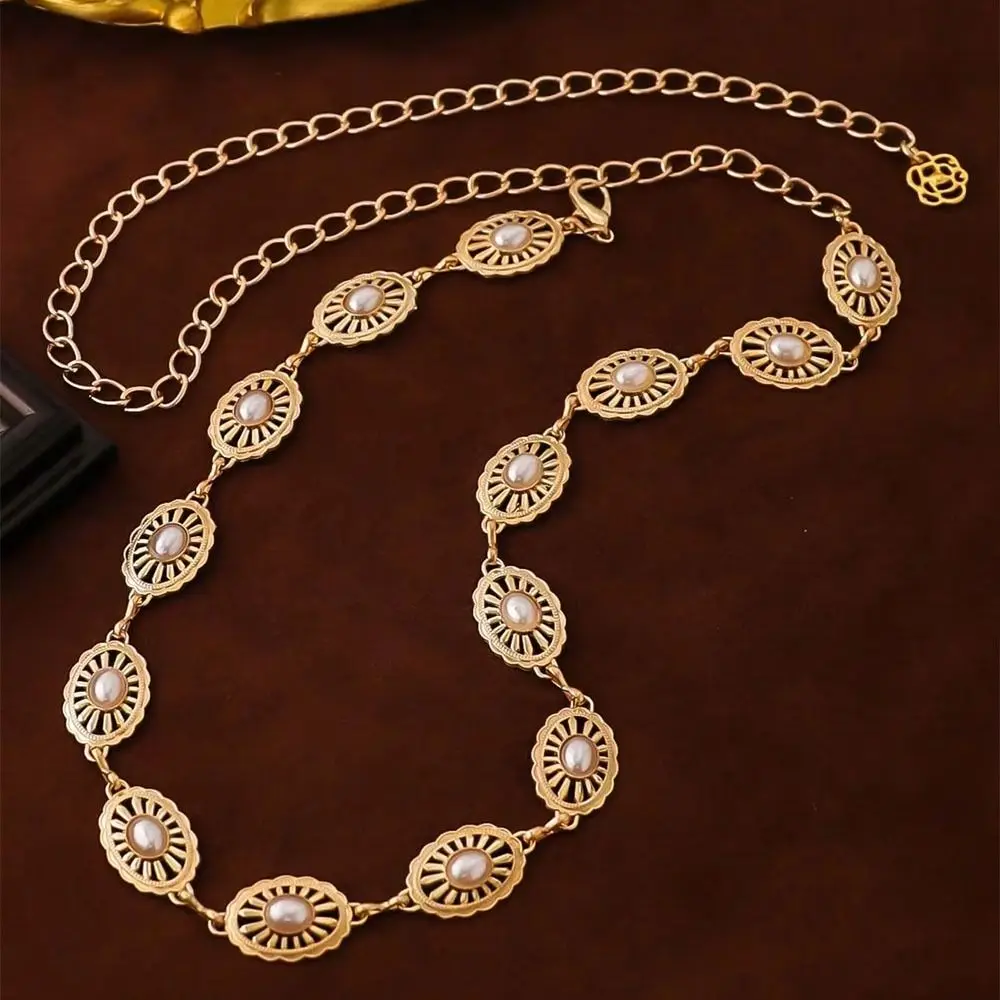 Retro Metal Chain Waist Belt Minimalist Adjustable Length Women's Waist Chain Hollow Chain All-match Luxury Body Chain