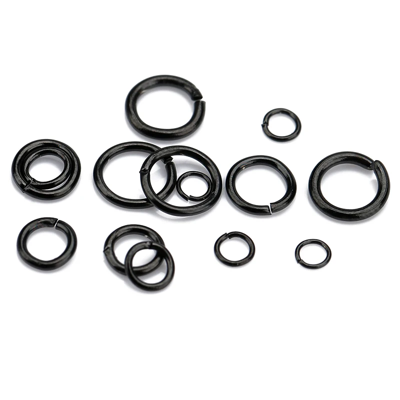 

100pcs PVD Plated Stainless Steel Black Split Rings Open Jump Rings for DIY Necklace Bracelets Jewelry Making Connector Findings