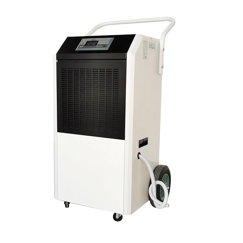 2026-High Extraction Capacity 90L Per Day Portable Big Wheel Warehouse Industrial Dehumidifier