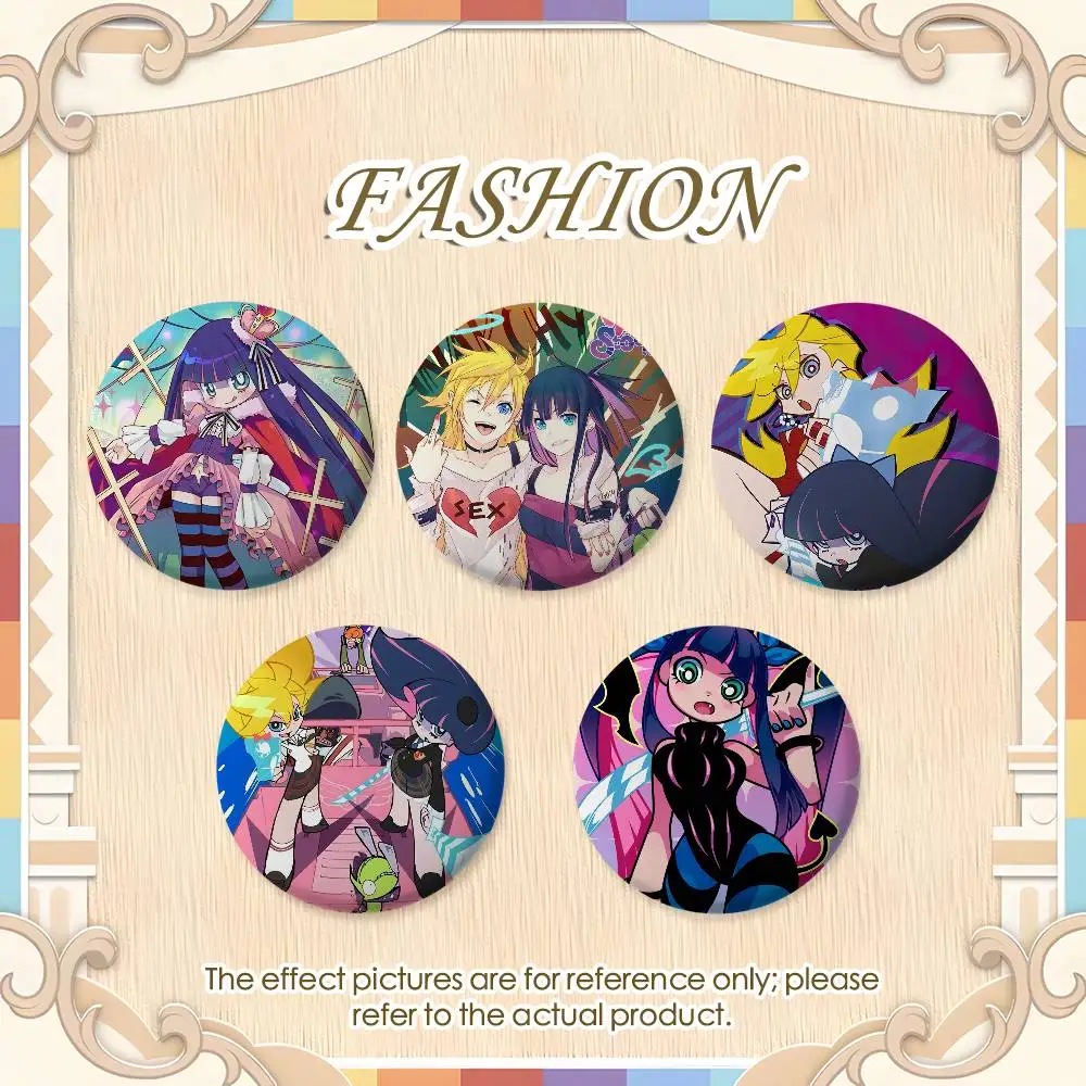 

Panty Stocking With G-Garterbelt Badges Round Exquisite Badge Brooches Creative Pins For Clothes Hat Backpack Gift Accessories