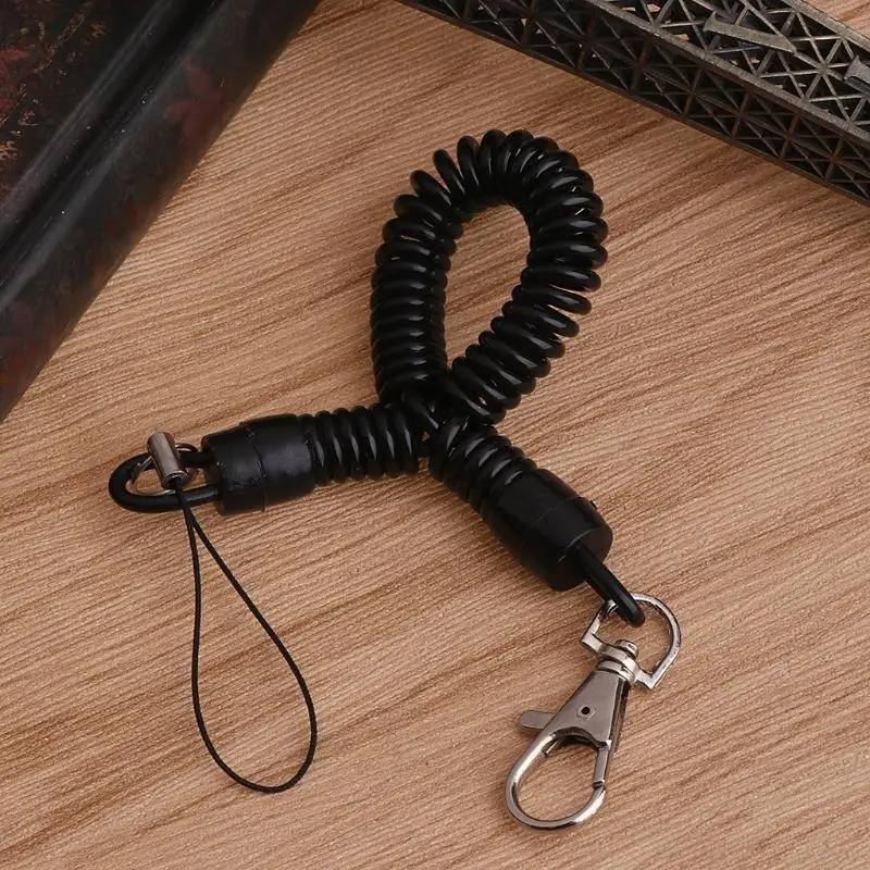 U2JB Spring Elastic Retractable Rope Hiking Camping Phone Antilost for Key Chain
