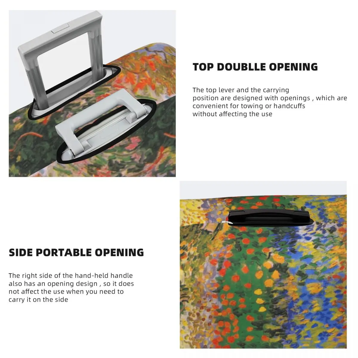 لوحة حديقة الزهور بواسطة فنسنت فان جوخ غطاء حقيبة أمتعة قابل للغسل أغطية حماية مقاس 18-32 بوصة #4