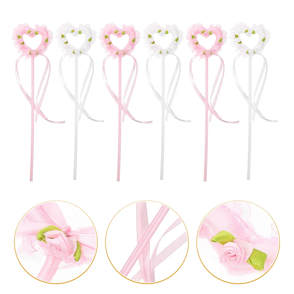 

6pcs Fairy Stick Props Playthings Princess Decorative Rhinestone Portable Angel Wand For Halloween Party
