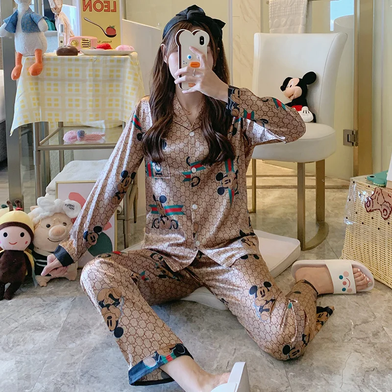 New Disney Spring Casual Comfortable Pajama Set Mickey Mouse Homewear Disney Homewear Cute Cartoon Mickey Mouse Pajamas