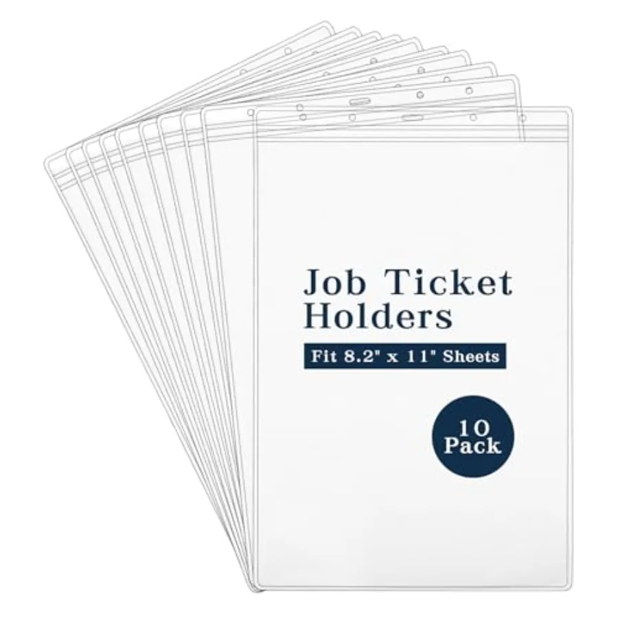 

Набор из 10 вертикальных водонепроницаемых папок-протекторов для табельных работных записей 9x12 дюймов на молнии, сверхпрочные, с возможностью сухого стирания, для хранения документов, табельных работных записей и идентификационных карт