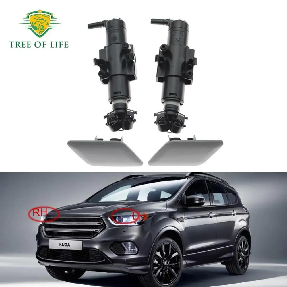 For Ford Kuga Escape 2017 2018 2019 Right&Left Front Bumper HeadLight Lamp Washer Spray Nozzle Cleaning Pump Actuator Cover Cap