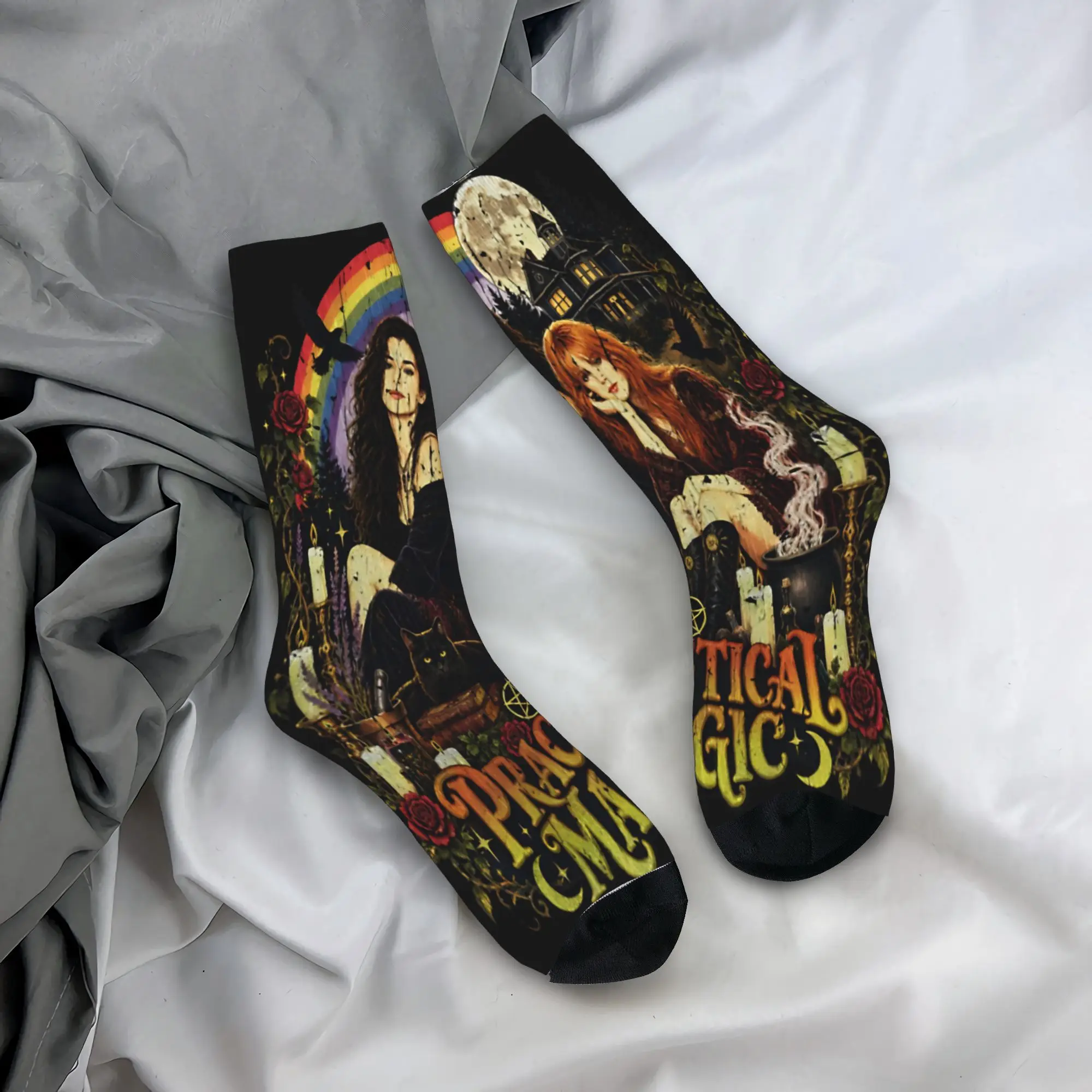 Men Women Practical Magic Witchcraft Gothic Halloween Witches Pentagram Outfits Socks  Breathable Socks Fashion For Sports Wear