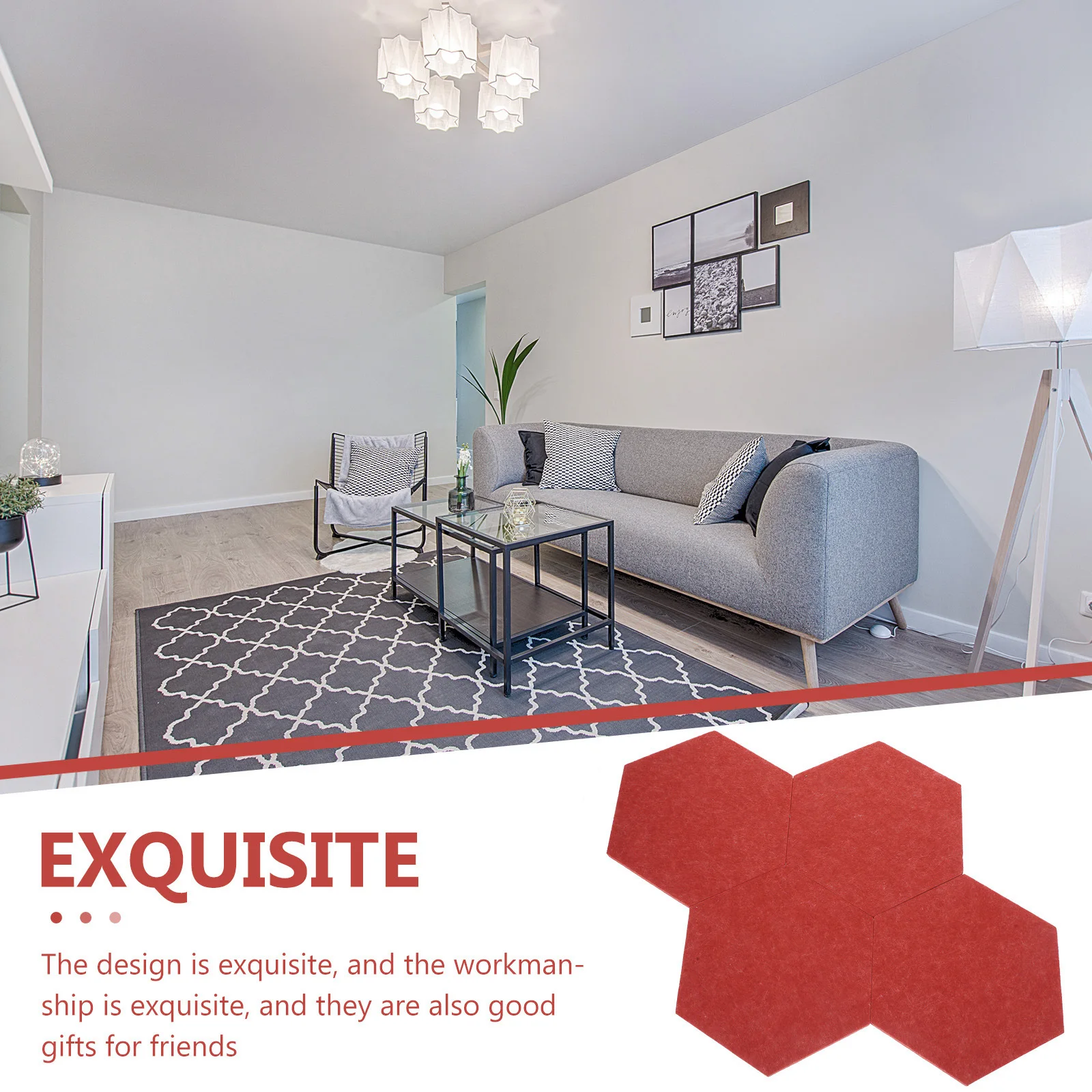 

12Pcs Felt Bulletin Boards Wall Decor Hexagon Message Board for Photo Display Soundproofing Mat Creative Notice Board for Office