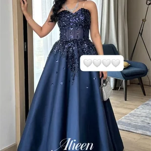 Personalized Aileen Navy Blue Child Elegant Party Dresses Woman Night Gala Ball Wedding Dress 2024 Saudi Graduation 12 Main Sales Royal Blue Graduation Dress - №4