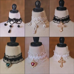 HOT 1/4 1/3 Fashion Lace Necklace DD MSD MDD Zircon choker collar Uncle Big Girl Mini Jewelry BJD Doll Accessories